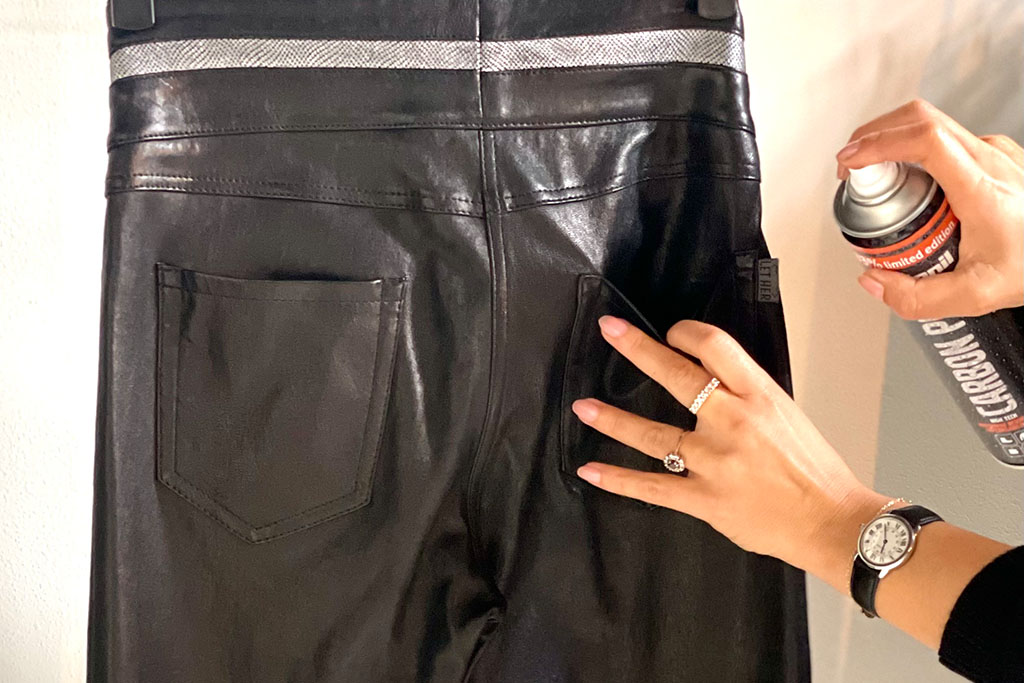 Urbancode real leather split front trouser in black | ASOS